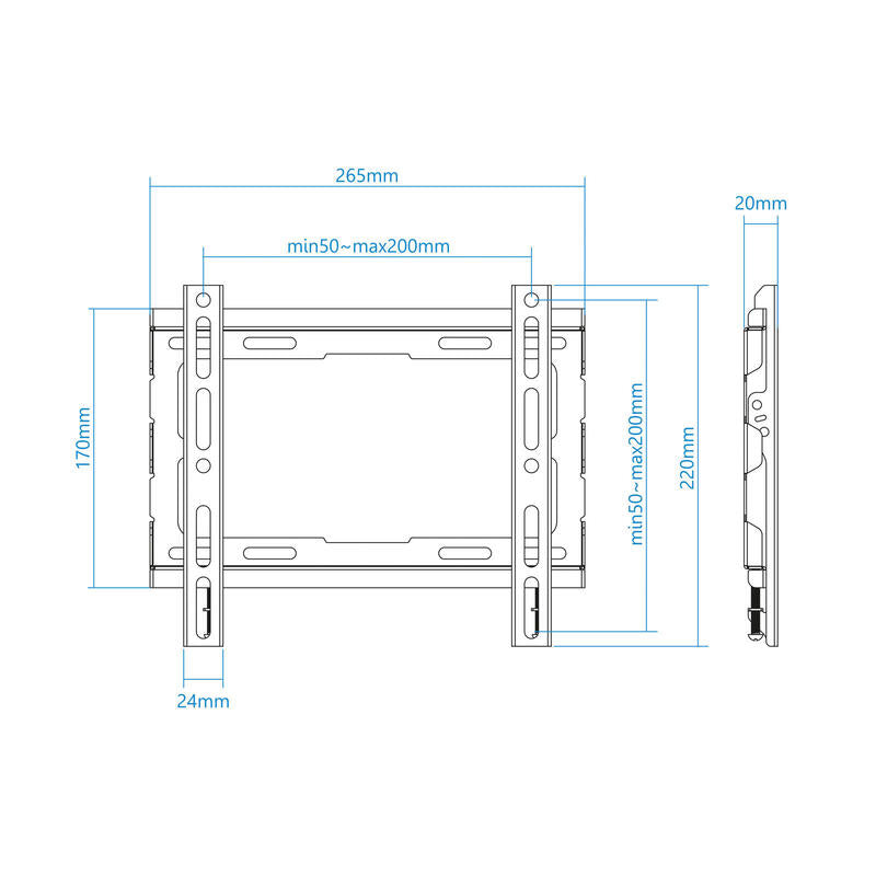 Tooq Soporte Fijo De Pared Para Tv De 23"-43" - Peso Max 45kg - Vesa 200x200mm