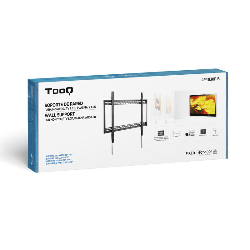 Tooq Soporte Fijo De Pared Para Tv De 60"-100" - Peso Max 130kg - Vesa 900x600mm - Negro