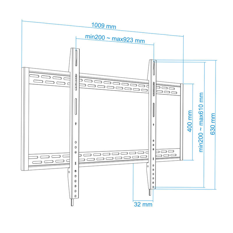 Tooq Soporte Fijo De Pared Para Tv De 60"-100" - Peso Max 130kg - Vesa 900x600mm - Negro