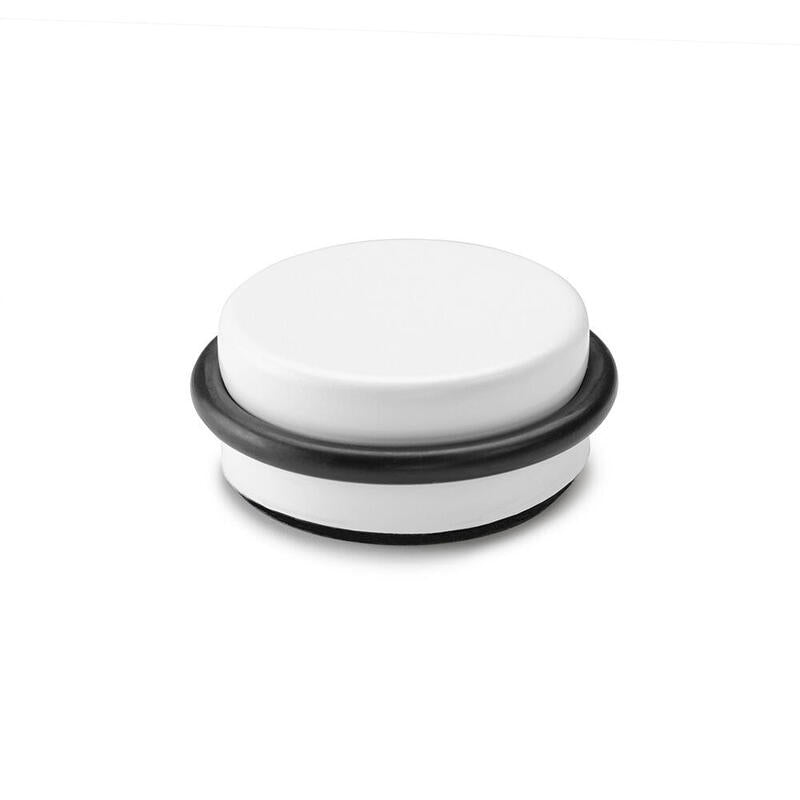 Tope De Puerta Adhesivo Plastico-Metal Decorado Blanco Ø4,6x1,8cm Inofix