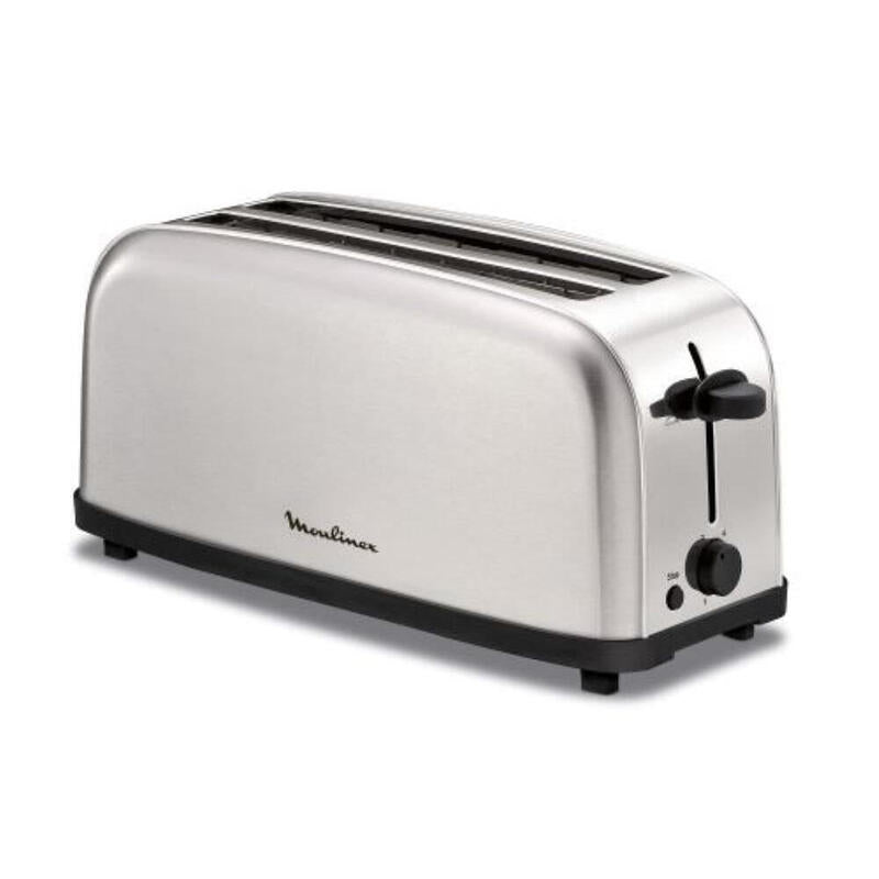 Tostador De Pan Moulinex Classic Inox 1400w 2 Ranuras Largas 6 Niveles De Tostado Función Parada Acabado Acero Inoxidable