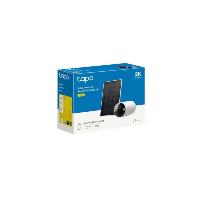Tp-Link Camera Tapo Tc82 Wireless Outdoor Security, 2k 3mp, Night Vision, Ip65 + Tp-Link Tapo Solar Panel 2.5w, Ip65, Black Eu White Eu