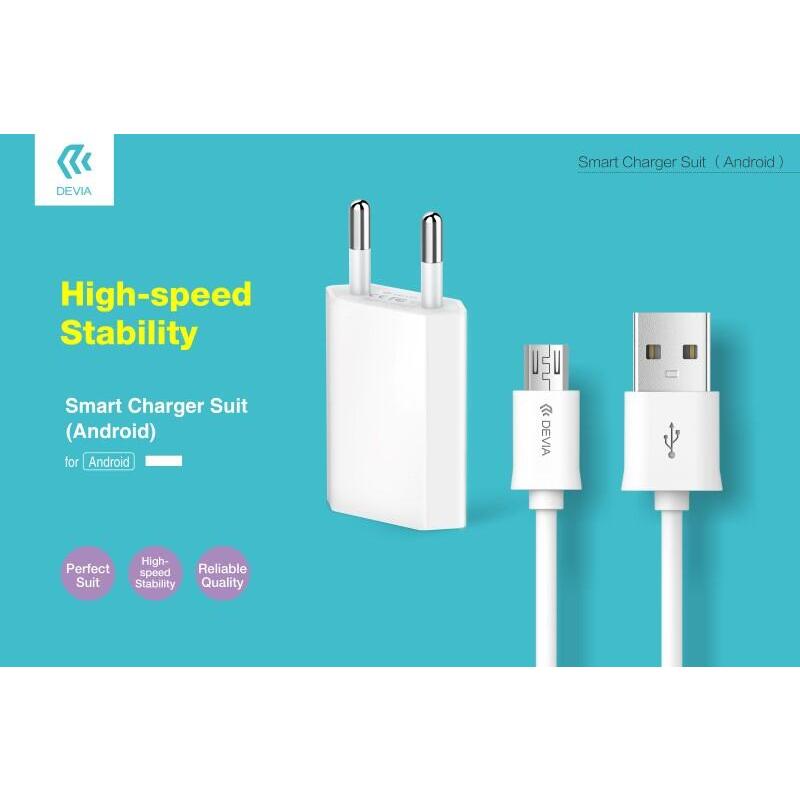 Traje De Cargador Inteligente Para Android Micro Usb Blanco