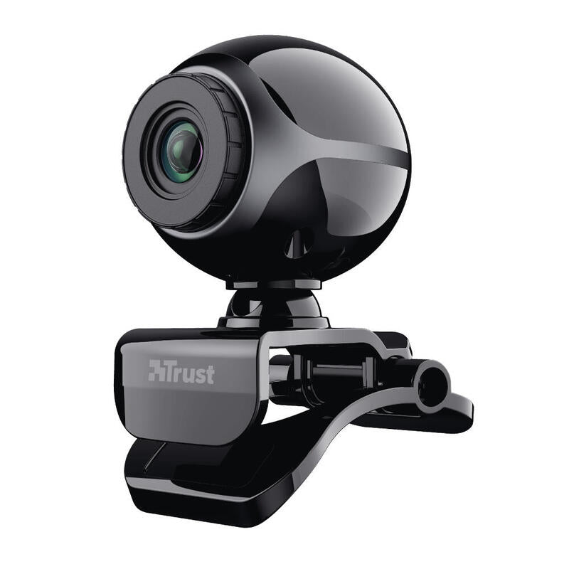 Trust Webcam Con Microfono Exis Usb2.0 Con Pinza Ajustable Negra / Plata