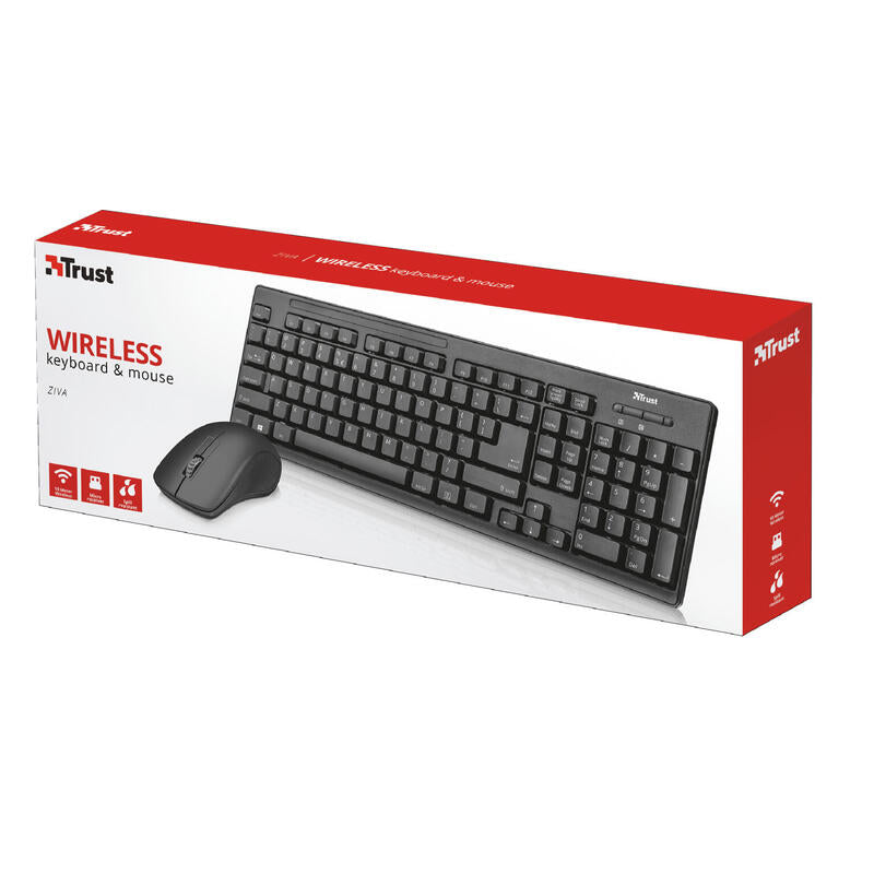 Trust Ziva Teclado Y Raton Inalambrico Negro