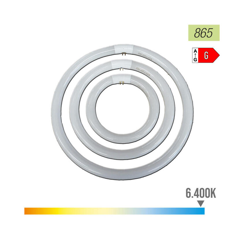 Tubo Fluorescente Pack De 3 Unidades Circular 32w Ø30cm Trifosforo 865k Luz Fria Philips