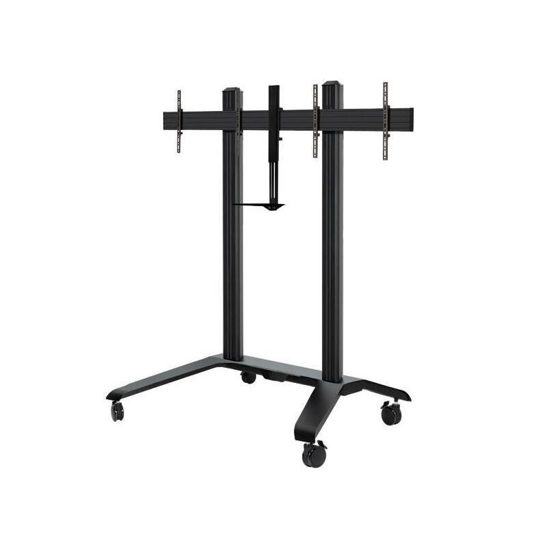 Twin Screen Vc Trolley With Webcam Shelf For 56-65"