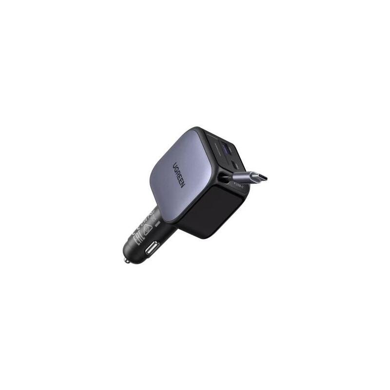 Ugreen 90w 2c1a Fast Car Charger With Retractable Usb-C Cable