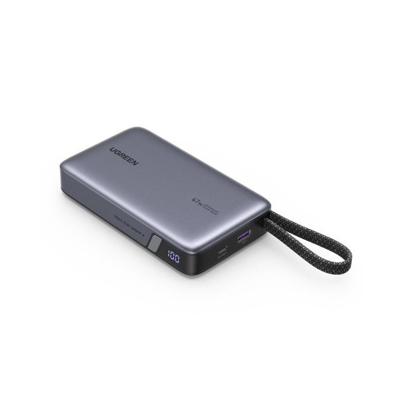 Ugreen Pb550 20.000mah 67w Pd Fast Charging Powerbank 1x Usb-A 1x Usb-C 1x Integriertes Usb-C Cable Intelligentes Display