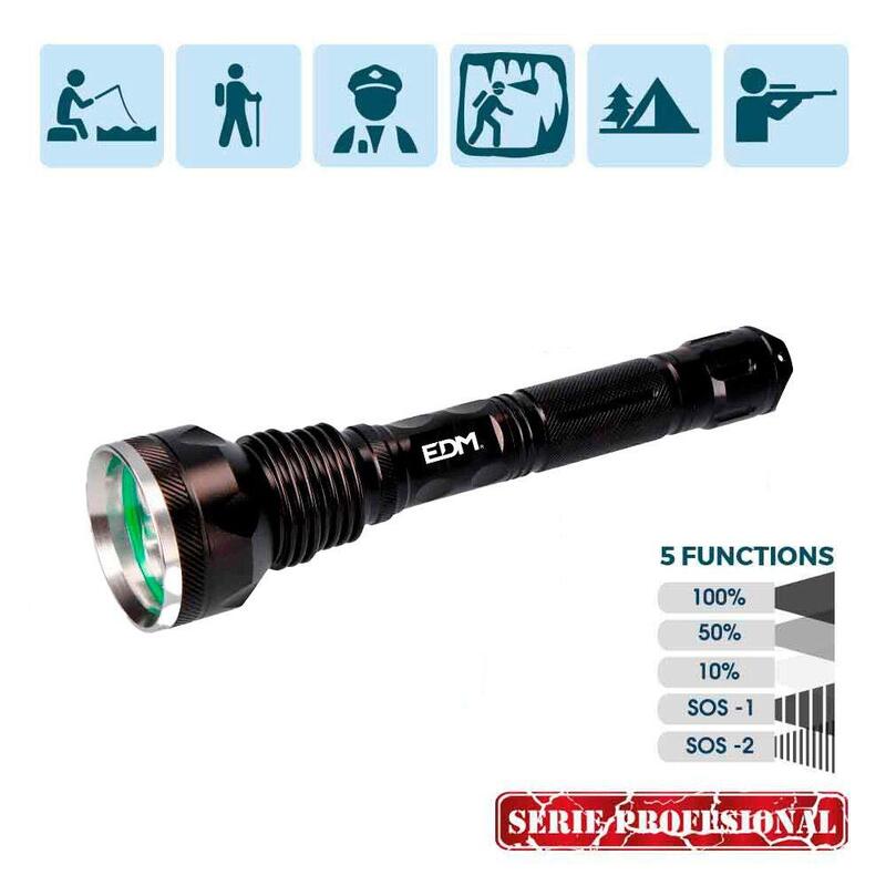 *Ult.Unidades* Linterna Tubular 3 Leds T6 30w 2400lm 5 Funciones. Alcance 1000m. Edm