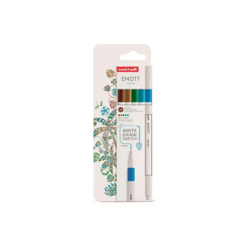 Uniball Emott Rotuladores De Escritura Y Dibujo Colores Tropicales Estuche 5 Ud