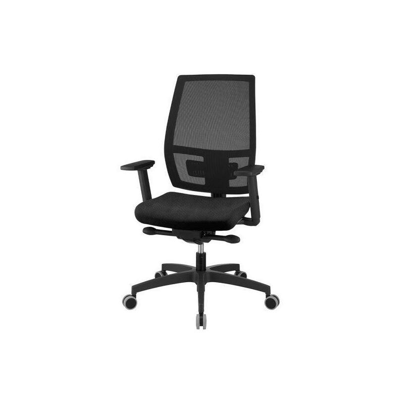Unisit Silla Melania Giratoria Sincro Con Trasnlap Reposabrazos Ajustables Respaldo Malla Negro Y Asiento Acolchado Negro