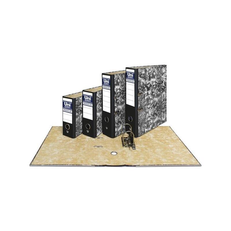Unisystem Novoclas Archivador Palanca 65mm A4 Cartón Forrado Negro