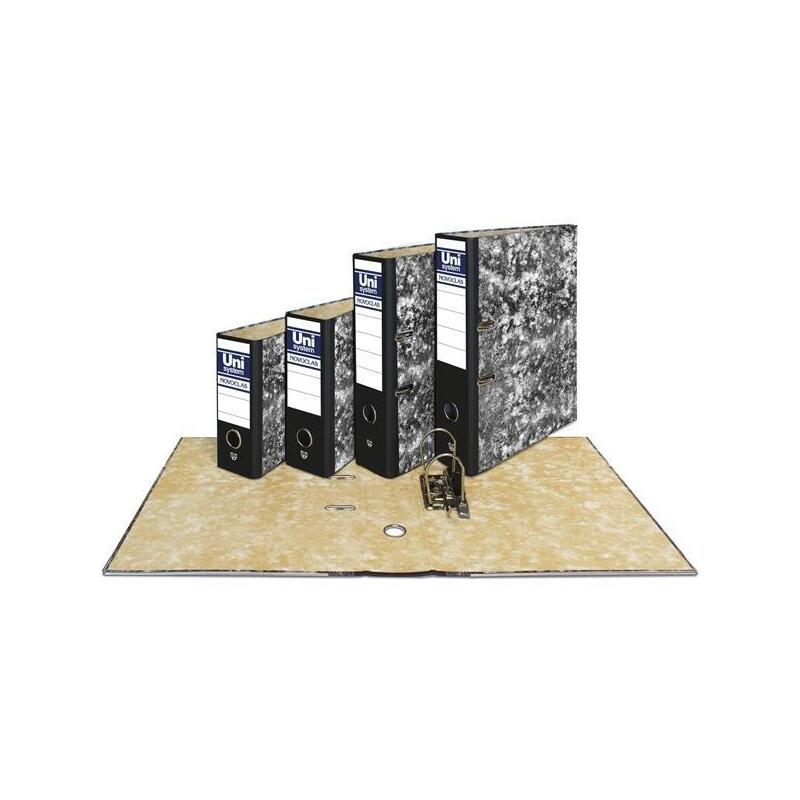 Unisystem Novoclas Archivador Palanca 65mm Folio Rado Cartón Forrado Negro