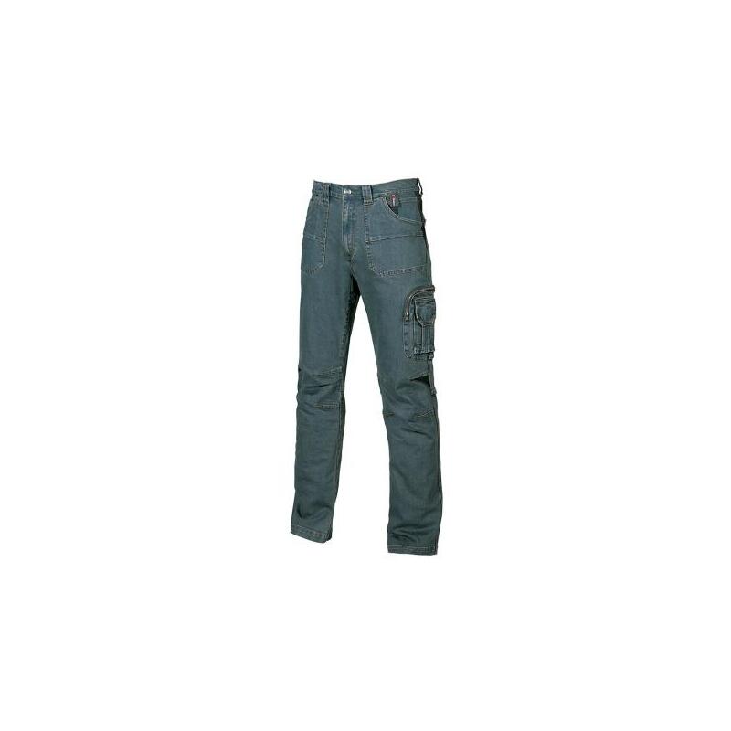 Upower Traffic Pantalon Jeans Stretch - Talla 48 - Bolsillos Delanteros Amplios, Bolsillo Lateral Para Herramientas,