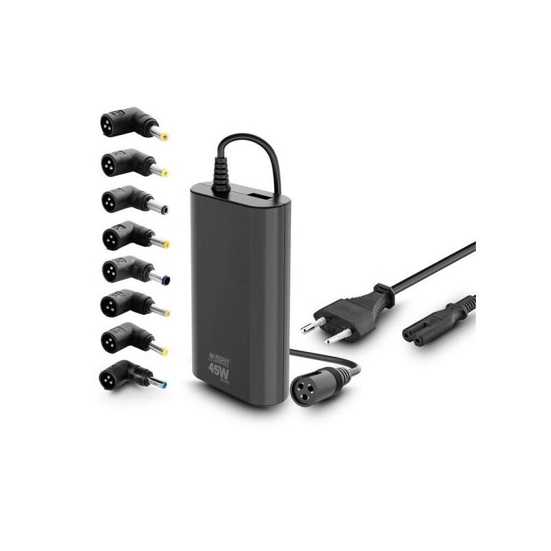 Urban Factory Alee Cargador Universal Para Portatil De 45w - 1x Usb-A - Negro