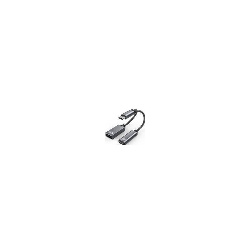 Usb-C To Usb-C Pd And Usb-A - 2.0 Female Adapter 13cm - Included Plugs - Warranty: 360m