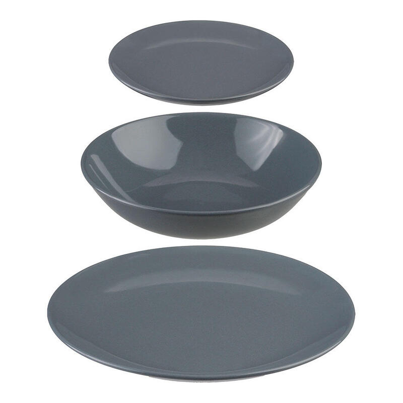 Vajilla 18 Piezas Color Gris
