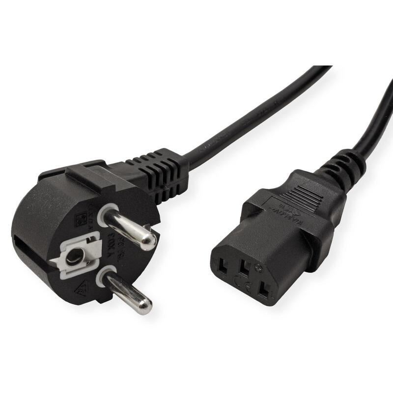 Value Netzcable, Cee7 7-Stecker & Iec-Buchse Gerade, Schwarz, 3 M