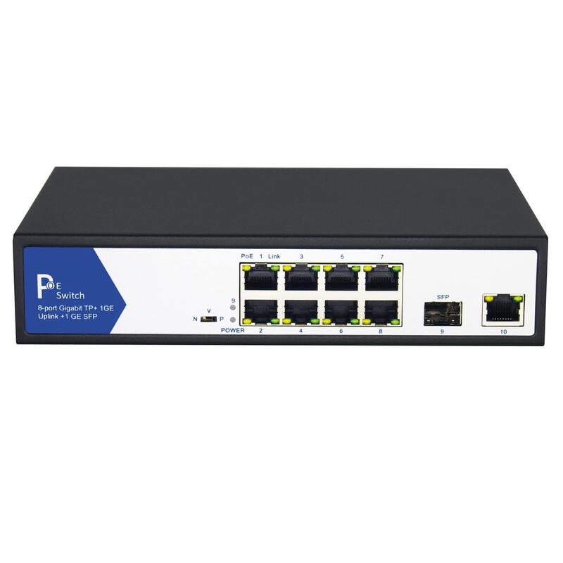 Value Poe+ Gigabit Ethernet Switch, 8+2 Uplink Ports (1x Gbe, 1x Sfp)