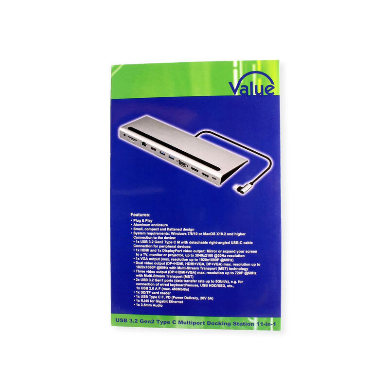 Value Usb 3.2 Gen 2 Type C - Docking Station - Warranty: 12m