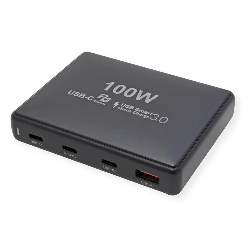 Value Usb Charger, 4 Port (1x Usb-A, 3x Usb-C), Max. 100w
