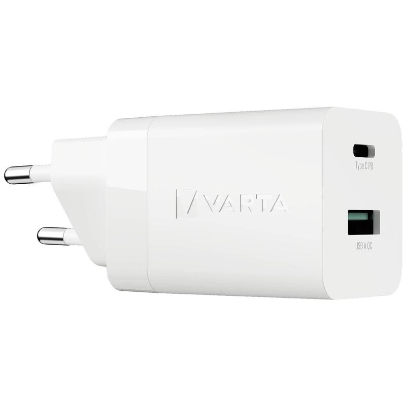 Varta Cargador 38w 1x Usb-C + 1x Usb- A 2-Port Qc 3.0 Blanco