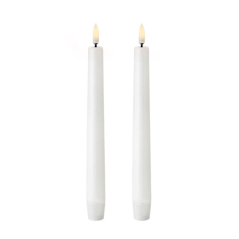 Vela De Cera Led Color Blanco Ø2,2 X 24,5 Cm. Pack 2 Uds