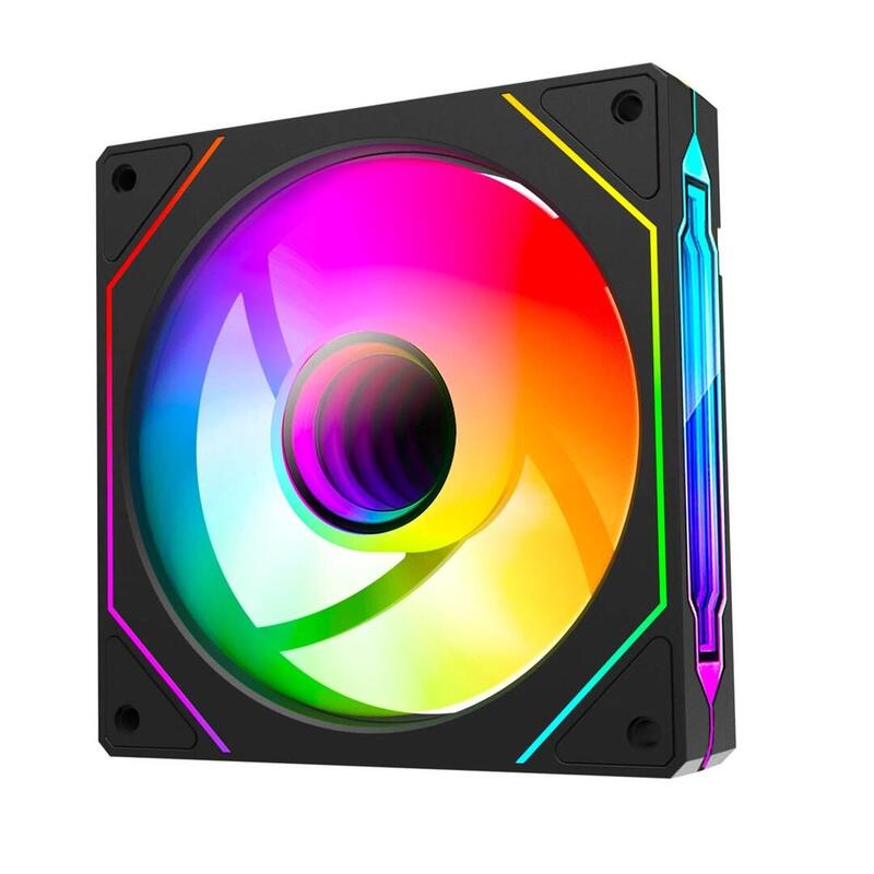 Ventilador De Caja Rampage 120 Mm 1800 Rpm, Bucle Infinito, Argb, Negro, Pwm