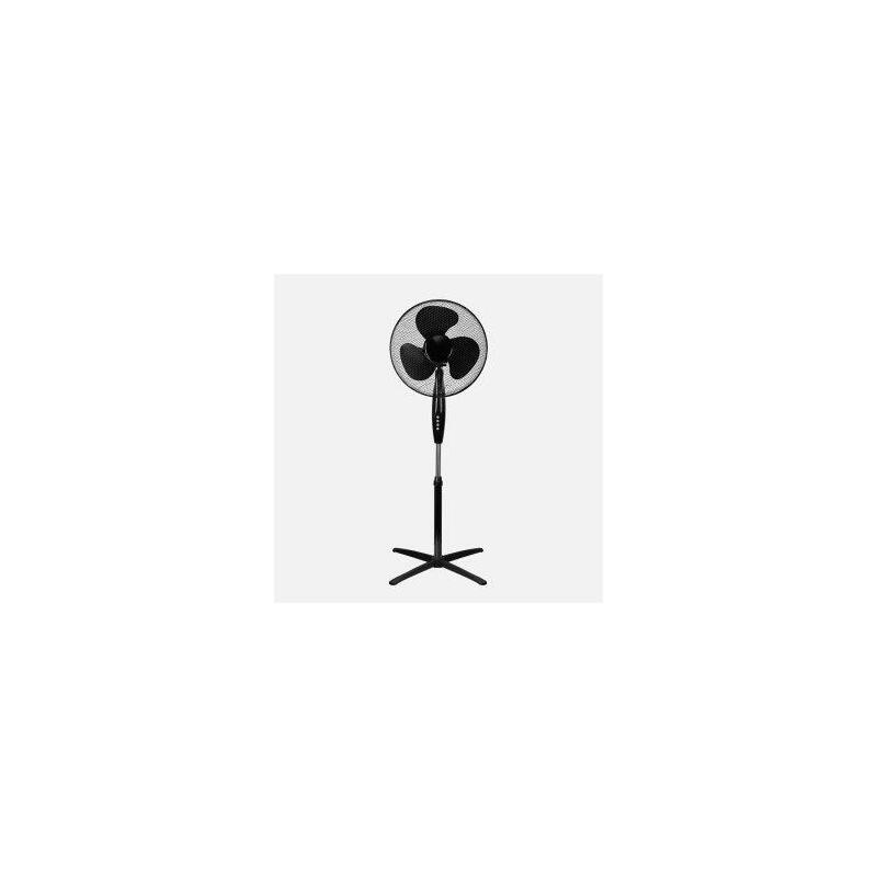 Ventilador De Pie Fabrilamp Flip 45w 3x Aspas 3x Velocidades Diametro 40cm Orientable Regulable Negr