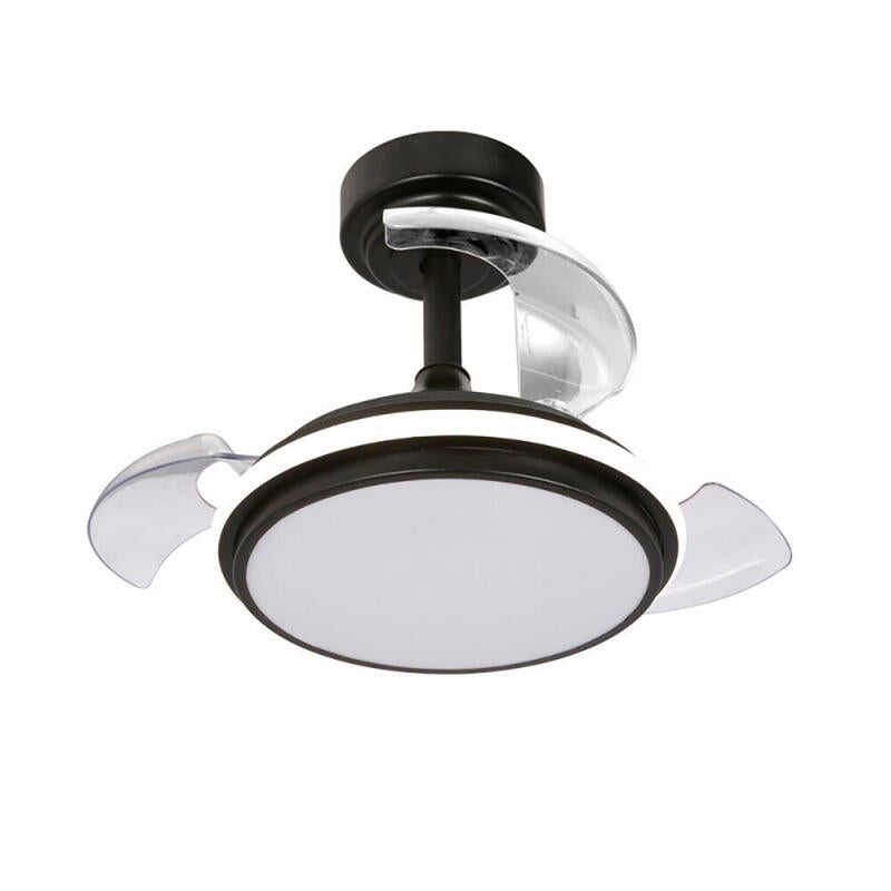 Ventilador De Techo Led 3cct Aspas Retráctiles Antila Mini Xs 35w 3000lm Negro