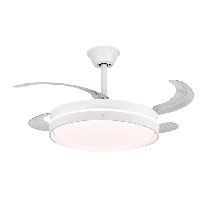 Ventilador Jata Jvte4242 De Techo Con Luz Led Y Wifi, Aspas Retráctiles 96 Cm, Motor Dc Silencioso 6 Velocidades, Función Invierno/Verano Reverse, Mando A Distancia Y App, Temporizador