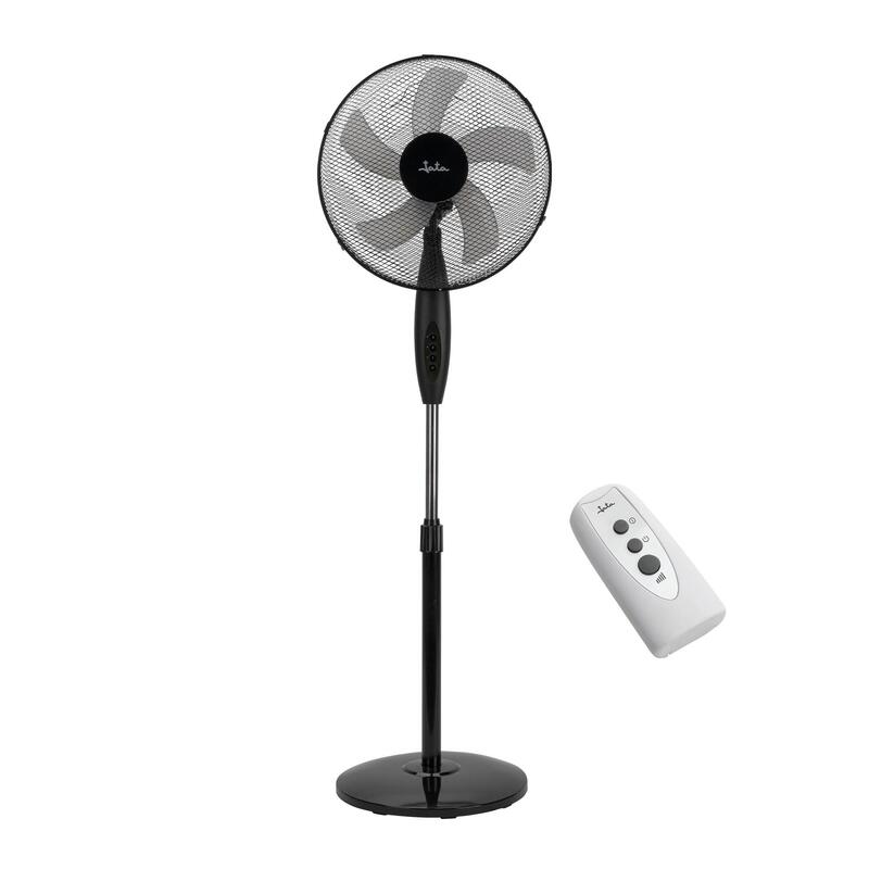 Ventilador Jata Jvvp3245 De Pie Silencioso 50w Con Mando A Distancia, 5 Aspas 43 Cm, 3 Velocidades, Oscilante, Altura Regulable, Para Habitaciones Hasta 30 M²