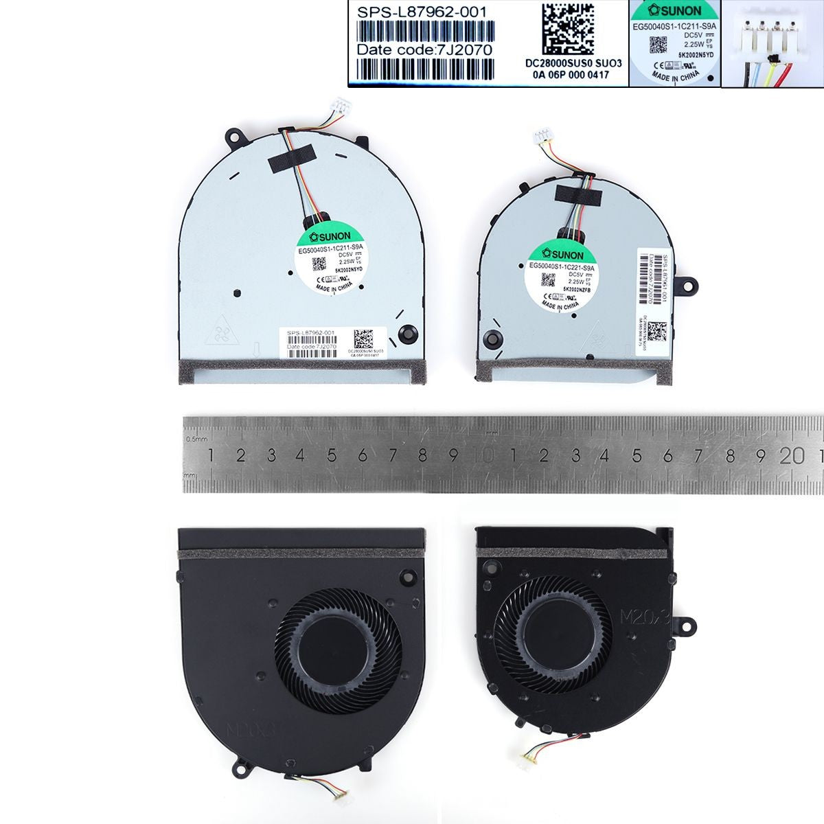 Ventilador Cpu + Gpu Para Portátil Hp Envy 17M-Cg Tpn-C146 L87962-001 L87961-001