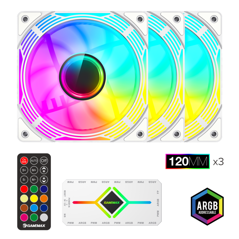 Ventilador Pc Gamemax Case Fan Kf300 Wh White