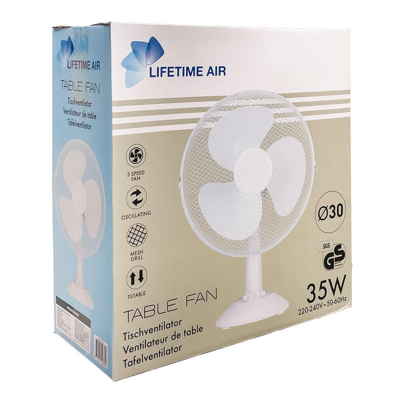 Ventilador Sobremesa 35 W, Ø30 Cm, Blanco