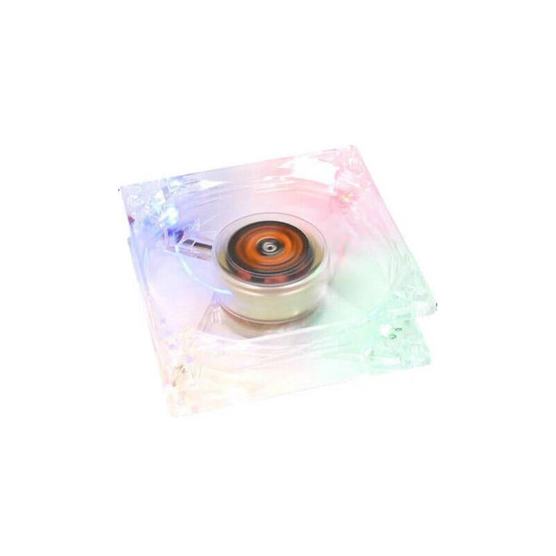 Ventilador Transparente, 4 Leds De Colores 80x80