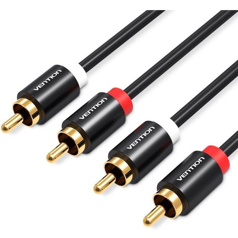 Vention Vab-R06-B200 2x Rca (Cinch) Do 2x Rca (Cinch) 2m, (Czarny)