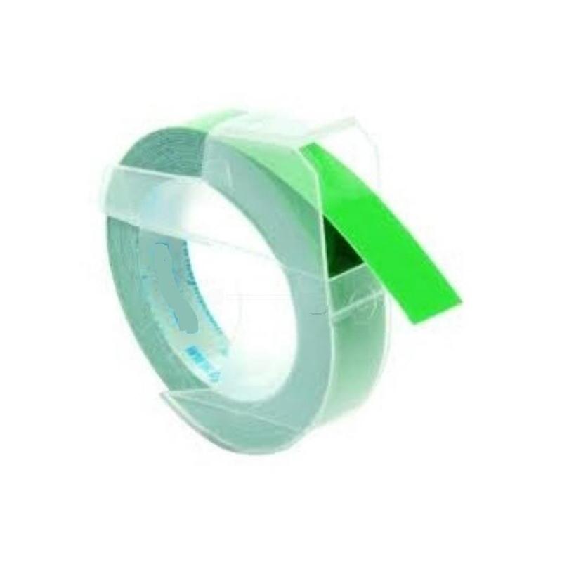 Verde Compatible Dymo Junior/Omega Nastro A Relievo 3d-9mmx3m