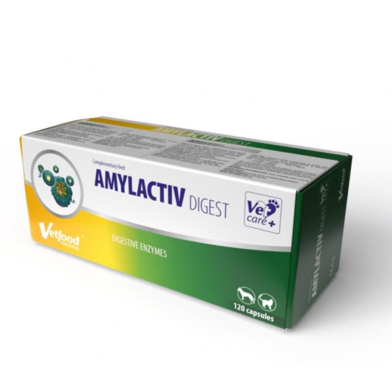 Vetfood Amylactiv Para La Digestión De Perros Y Gatos 120 Cápsulas