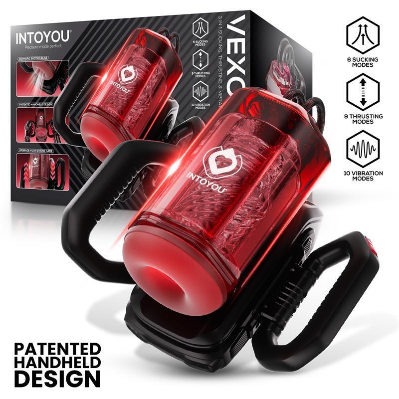 Vexor 3 In 1 Masturbador Masculino Succion, Empuje Y Vibración Usb-C