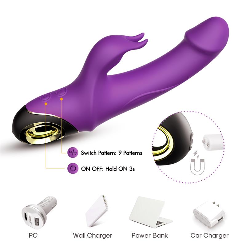 Vibrador Con Rotación 360º Purpura