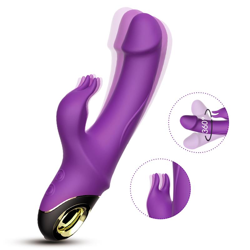 Vibrador Con Rotación 360º Purpura