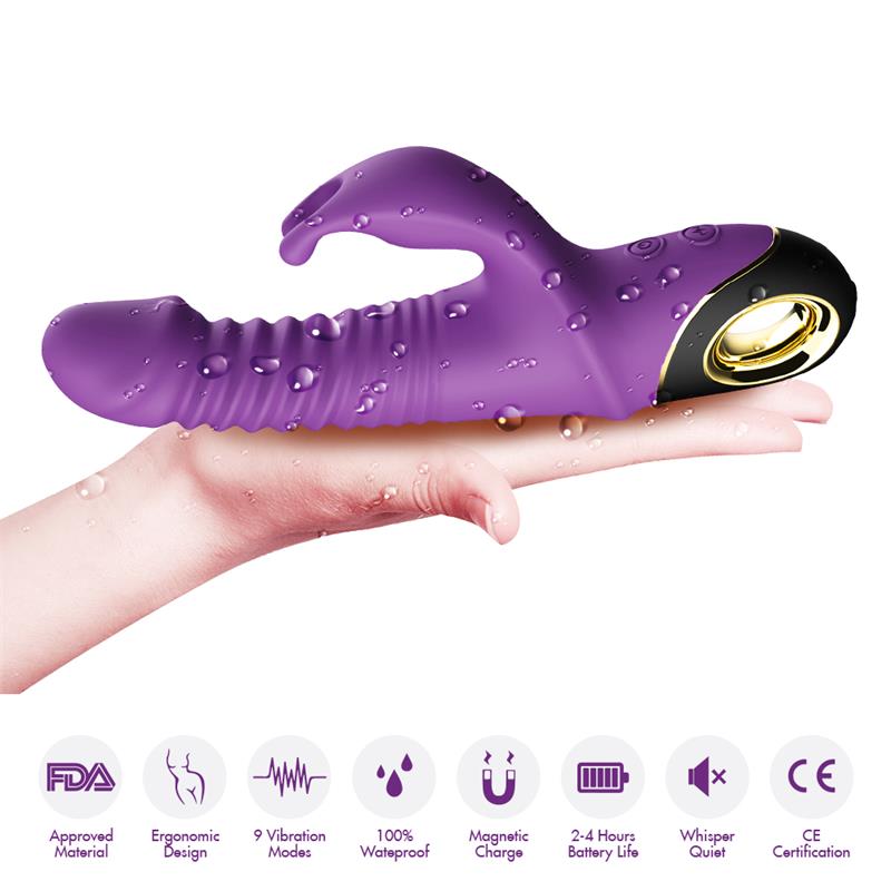 Vibrador Con Thrusting Y Oscilación 360º Purpura