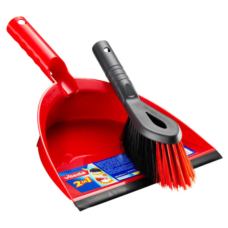 Vileda Juego De Recogedor Y Cepillo Negro, Rojo 141742