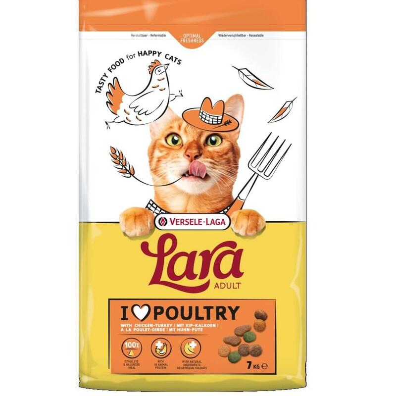 Vl-Lara Alimento Para Gatos Adultos De Pavo Y Pollo, 7 Kg.