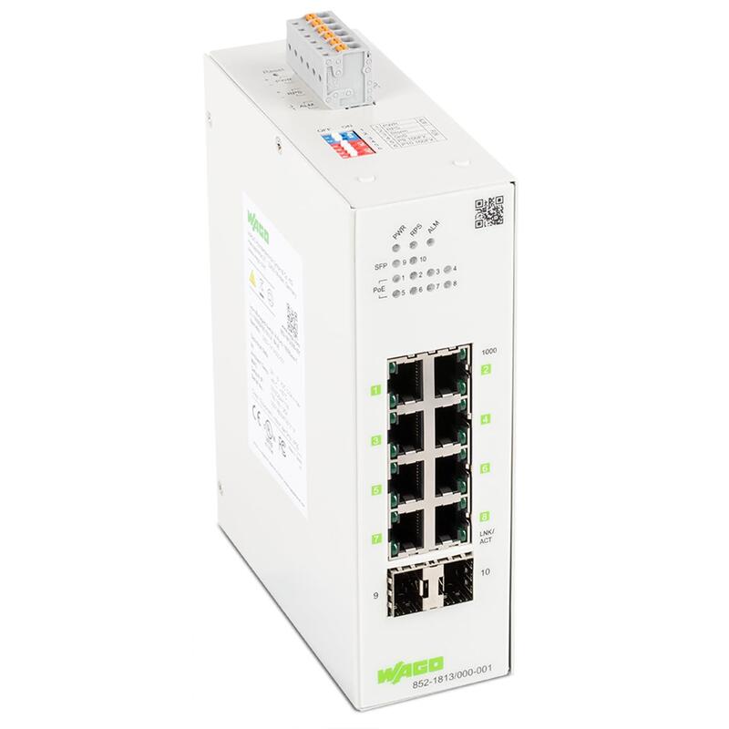 Wago 852-1813 000-001 Lean-Managed-Switch 8 Port 1000base-T 2-Slot 1000base-Sx L