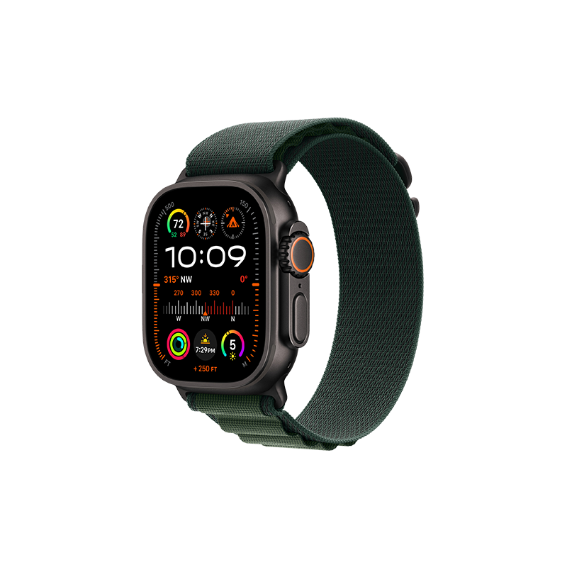 Watch Apple Watch Ultra 2 Black Lte 49mm Titanium Case With Alpine Loop M - Dark Green