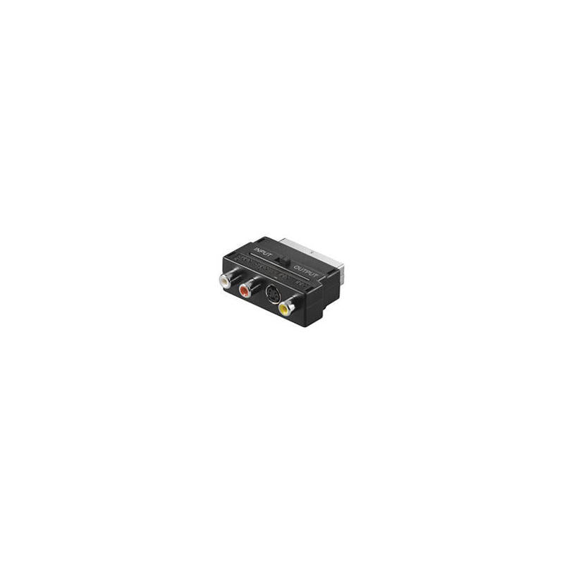 Wentronic Avk 196, Scart, 3x Rca + 1x Mini Din (4-Pin), Macho/Hembra, Negro