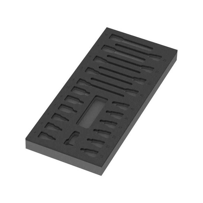 Wera 9823 Inserto De Espuma Para Vaso De Punta Zyklop B 3/8", Juego 1, Vacío Negro/Gris, Para Carro De Taller Tool Rebel 5137323001